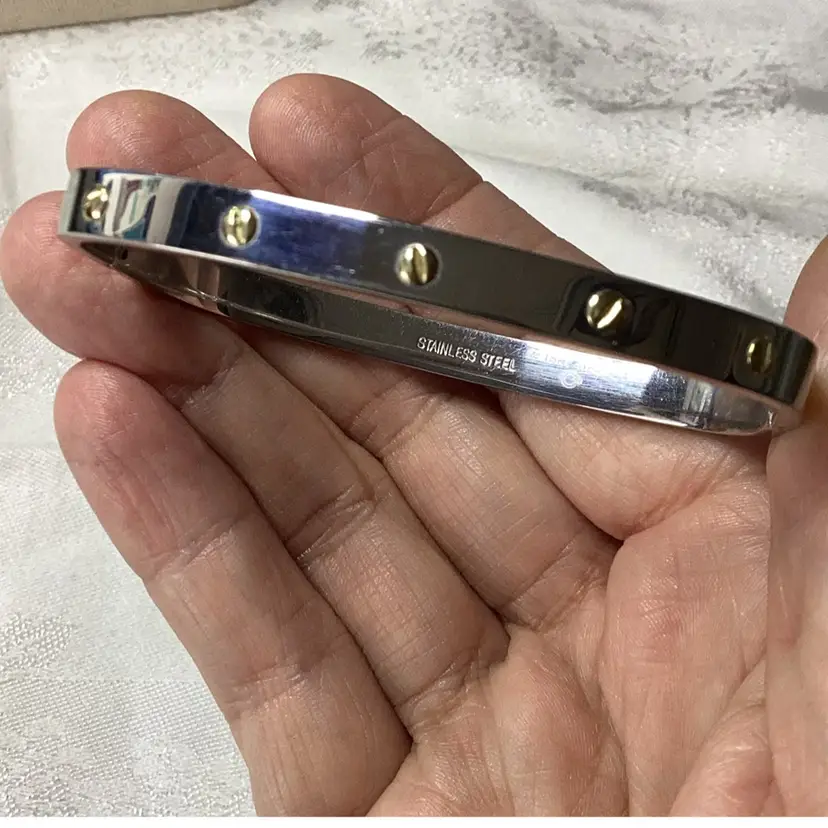 Italian Stainless Steel 18kt square Bracelet