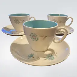 Vintage Taylor Smith & Taylor, Ever Yours Boutonniere, Cup & Saucer MCM Set Of 3