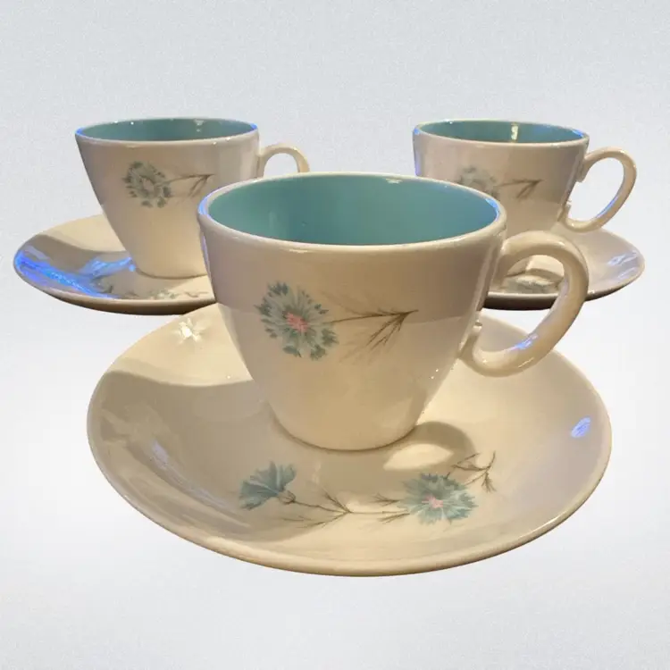 Vintage Taylor Smith & Taylor, Ever Yours Boutonniere, Cup & Saucer MCM Set Of 3