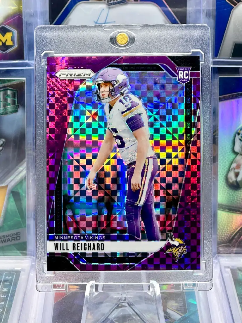 Will Reichard 2024 Prizm Rookie RC Numbered /49 COLOR MATCH Purple Power Minnesota Vikings