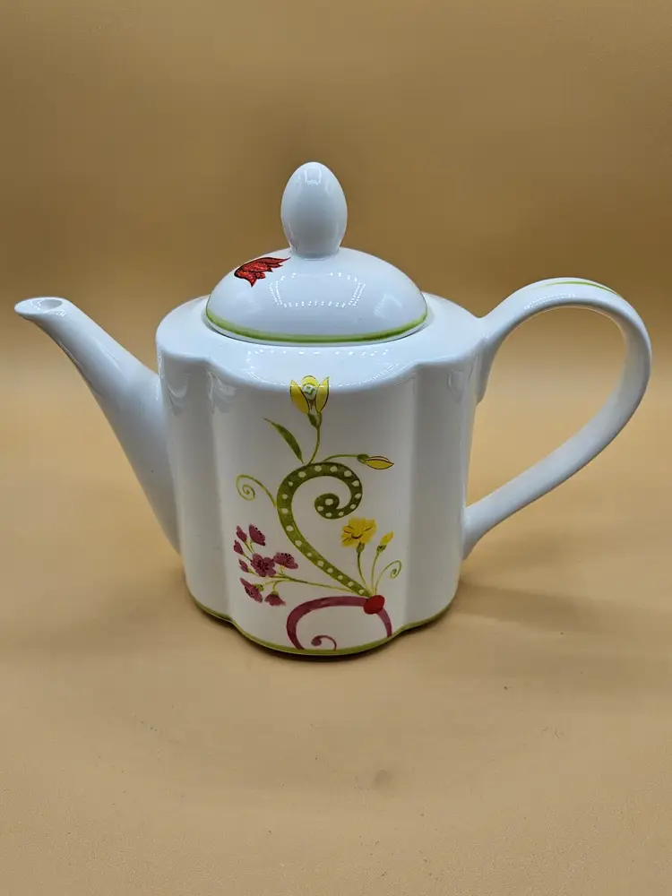 Pier 1 Imports Lyda Floral Ceramic Teapot