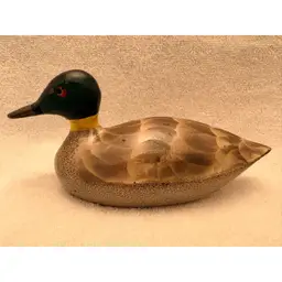 Antique Cast Iron Hand Painted Collar Duck 5”