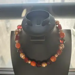 Autumn  Beaded Necklace 17 inches