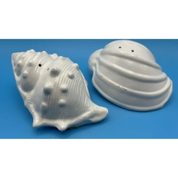White Sea Shell Salt & Pepper Shakers Beach House
