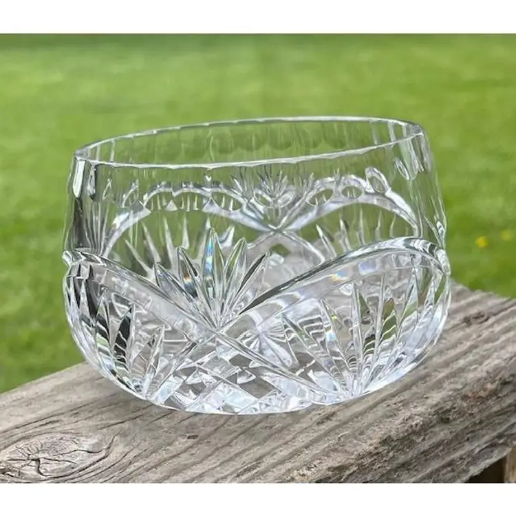 Clear Cut Glass Candy Dish