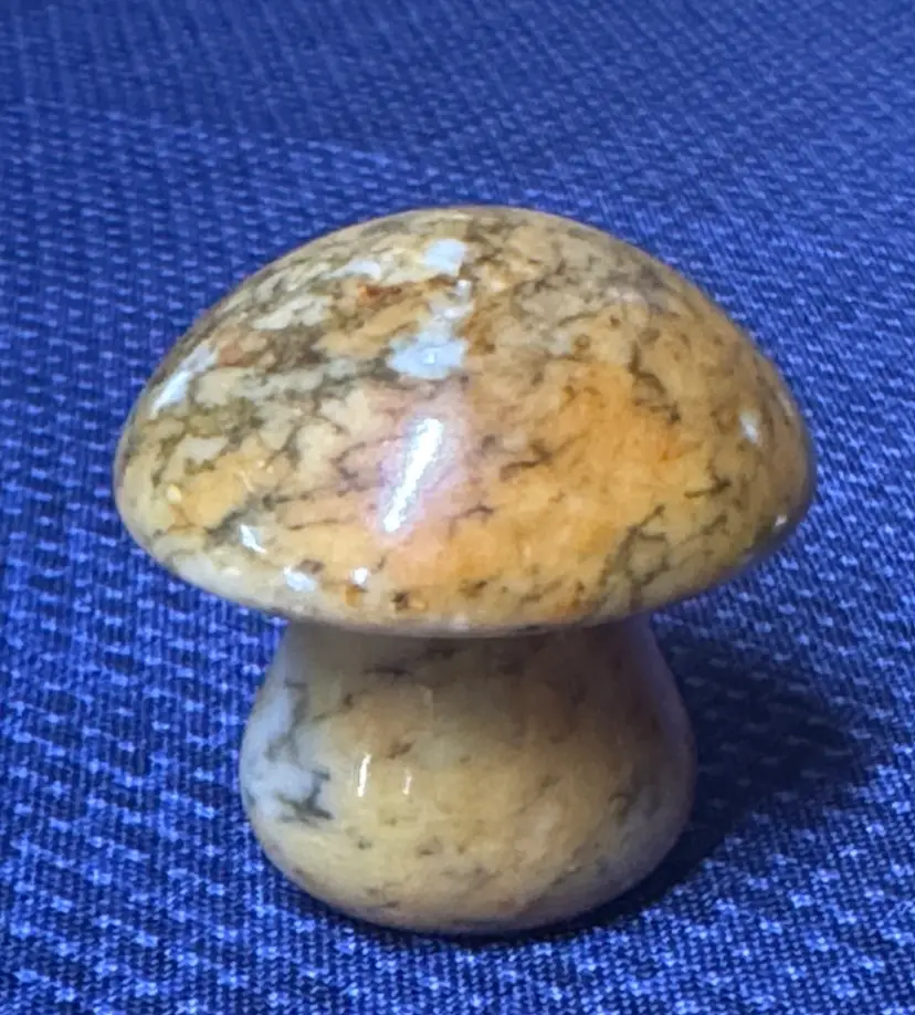 Alabaster Yellow Stone Mushroom Decor 2.5” tall