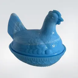 Contemporary Wilkerson Glass Blue Hen On Nest