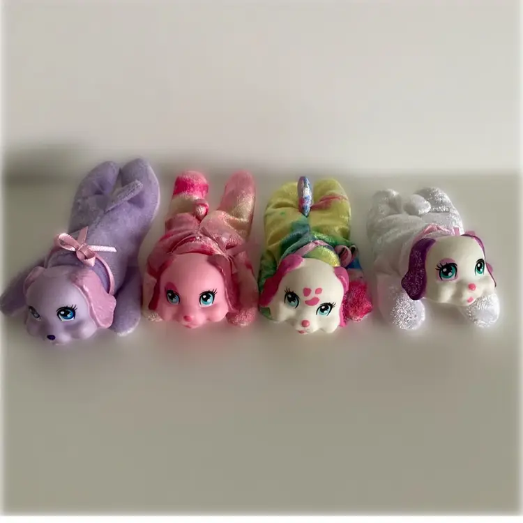 Lot of 4 Puppy Surprise Puppies With Glitter And Rainbow Accents #A