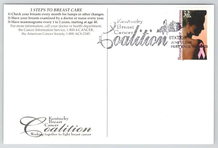 Postcard Kentucky Breast Cancer Awareness Coalition Stamp Art 1996 FDC - 20361