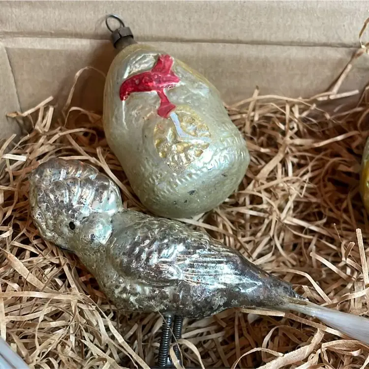 Antique German Glass Christmas Ornaments