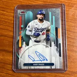 Andy Pages Auto. 2025 Topps Finest. Los Angeles Dodgers.