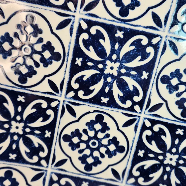 NWT Pier 1 Imports Boho Style Cobalt Blue & White Design Dinner Plate 10.5"