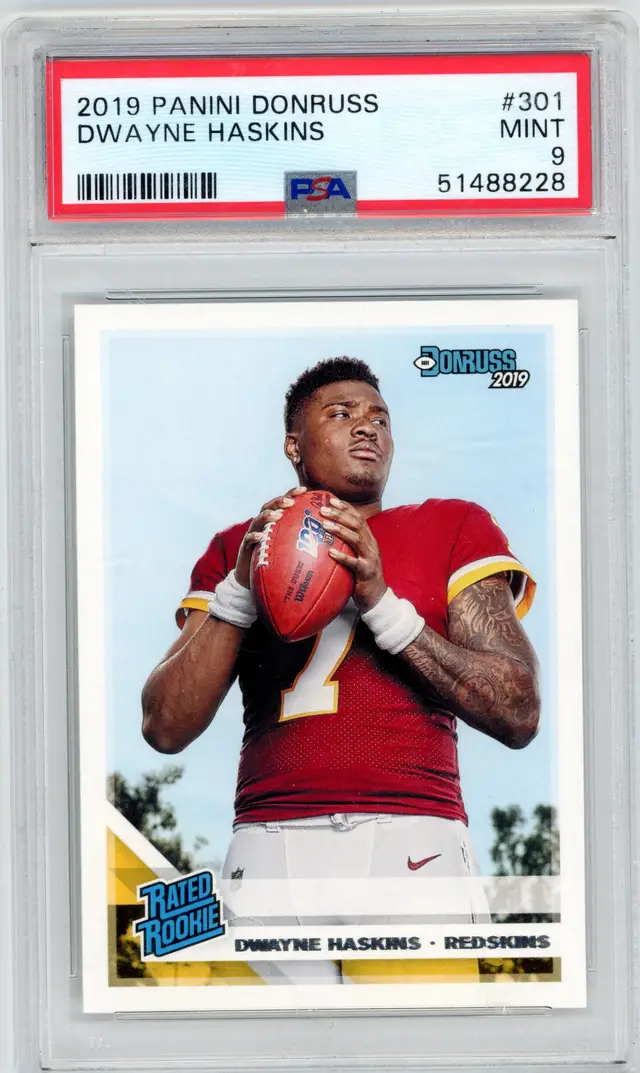 2019 Panini Donruss DWAYNE HASKINS Rated Rookie #301 REDSKINS PSA 9 MINT