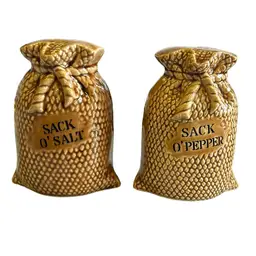 Vintage Lefton Sack O' Salt and Pepper Shakers