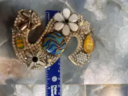 Jeweled Letter Initial “S” Upcycled