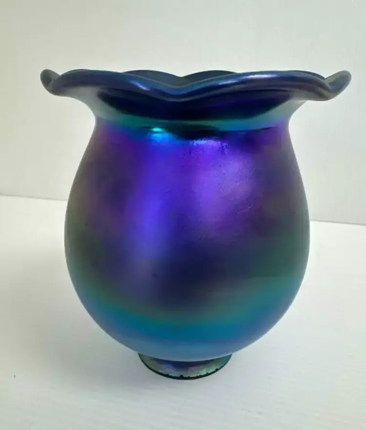 Blue Aurene Art Glass Shade Table or Desk Lamp Shade