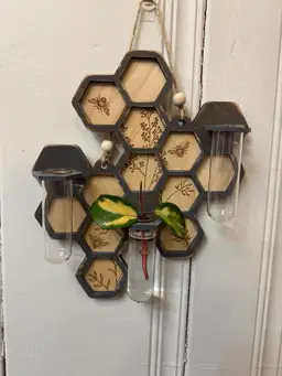 Wooden Honeycomb Hanging Propagation Station.