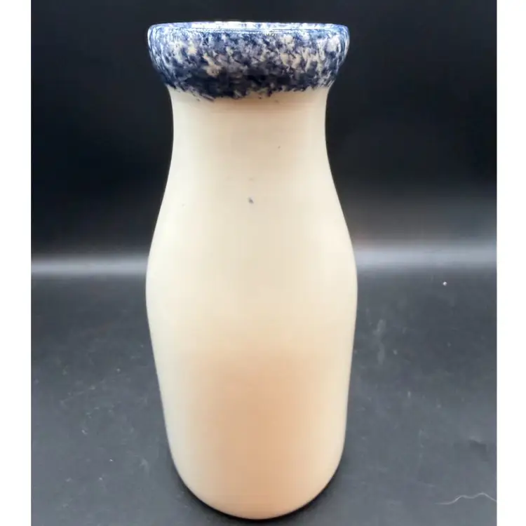 Beaumont Brothers Pottery Chick Spongeware Milk Bottle