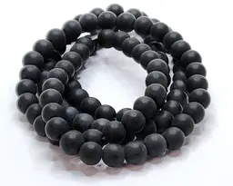 8MM Matte Black Glass Beads #CC147