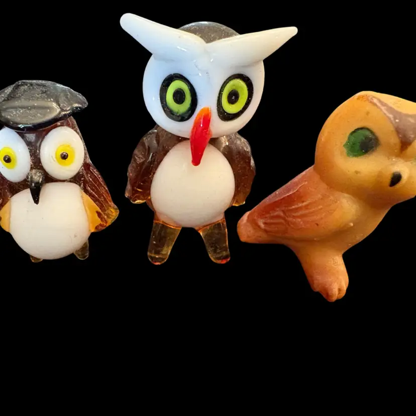 Three Miniature Owls