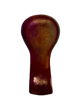 Large Modern Spoon Rest Red/Purple Fuchsia & Gold Diithroic
9-3/8” x 4-1/2”