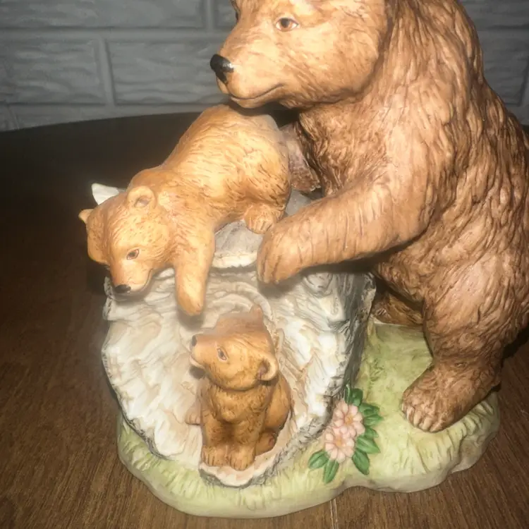 Home Interiors & Gifts Curious Cubs Porcelain Brown Bears #1435 HOMCO