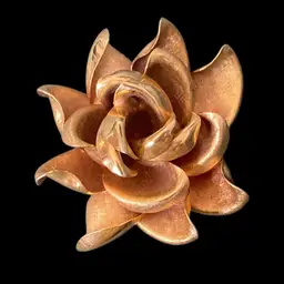3D Rose Gold Tone Rose Brooch