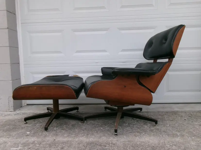 Vintage Iconic Bentwood Lounge Chair + ottoman Charlton Co in the STY Plycraft Selig Frank Doerner Eames Era Mid-century Modern MCM Retro