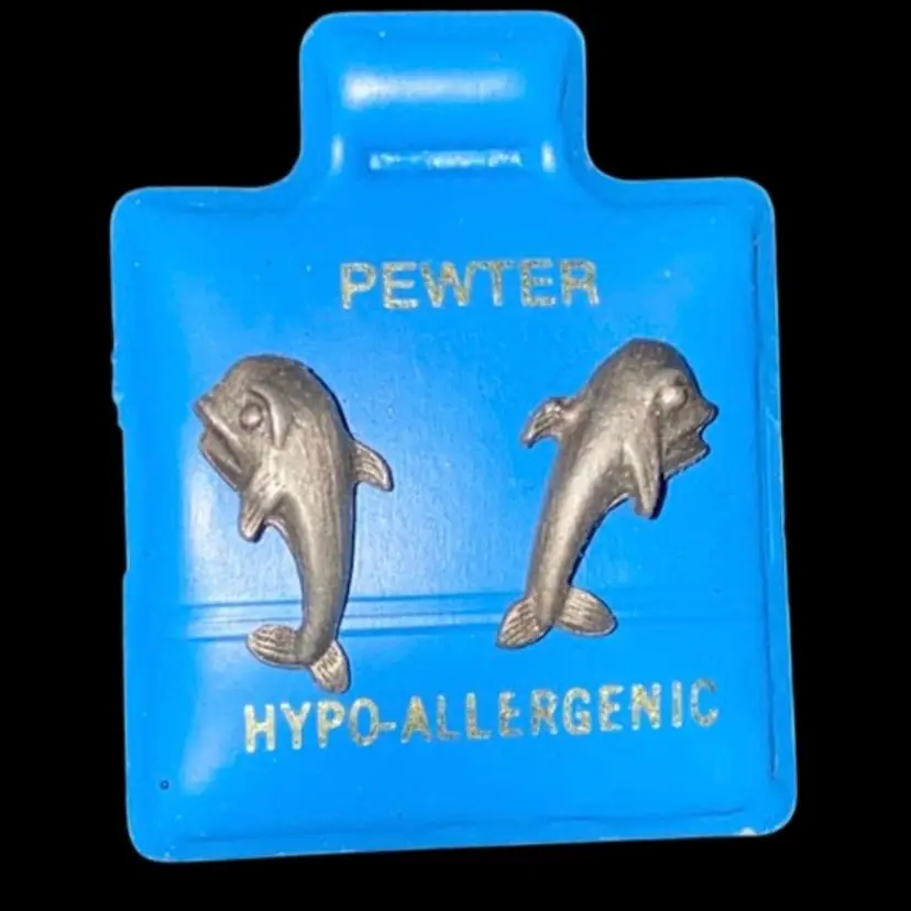 #43- New Old Stock Vintage 1980S Pewter Post Earrings As Pictured