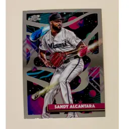 Sandy Alcantara Chrome Cosmic Miami Marlins