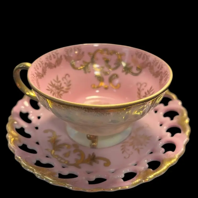 Vintage Royal Sealy Footed Tea Cup And Saucer Set