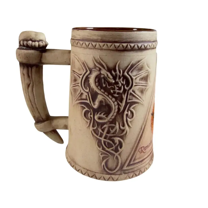 Vintage Texas Renaissance Festival Dragon Slayer Beer Stein Ltd Edition 6.25” X 6”