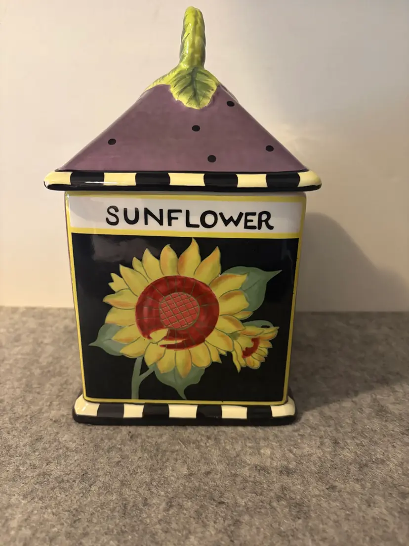 Certified International Sunflower Designed Canister  5 x 9"  # 2958