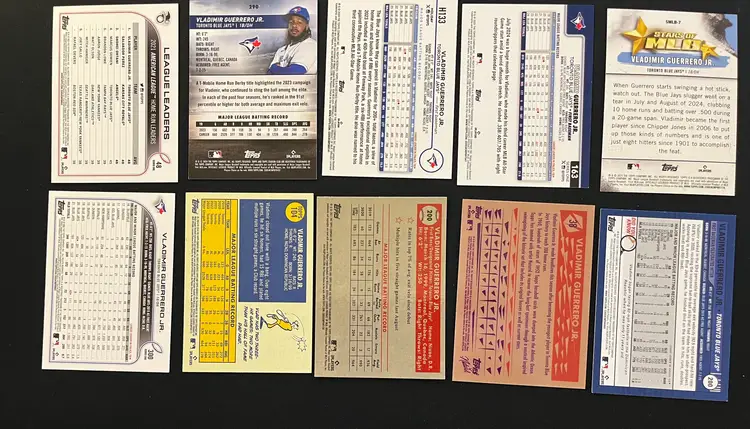 Vladimir Guerrero Jr. Lot of 10 Cards