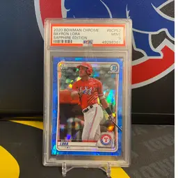2020 Bowman Chrome Sapphire Bayron Lora PSA 9 Texas Rangers
