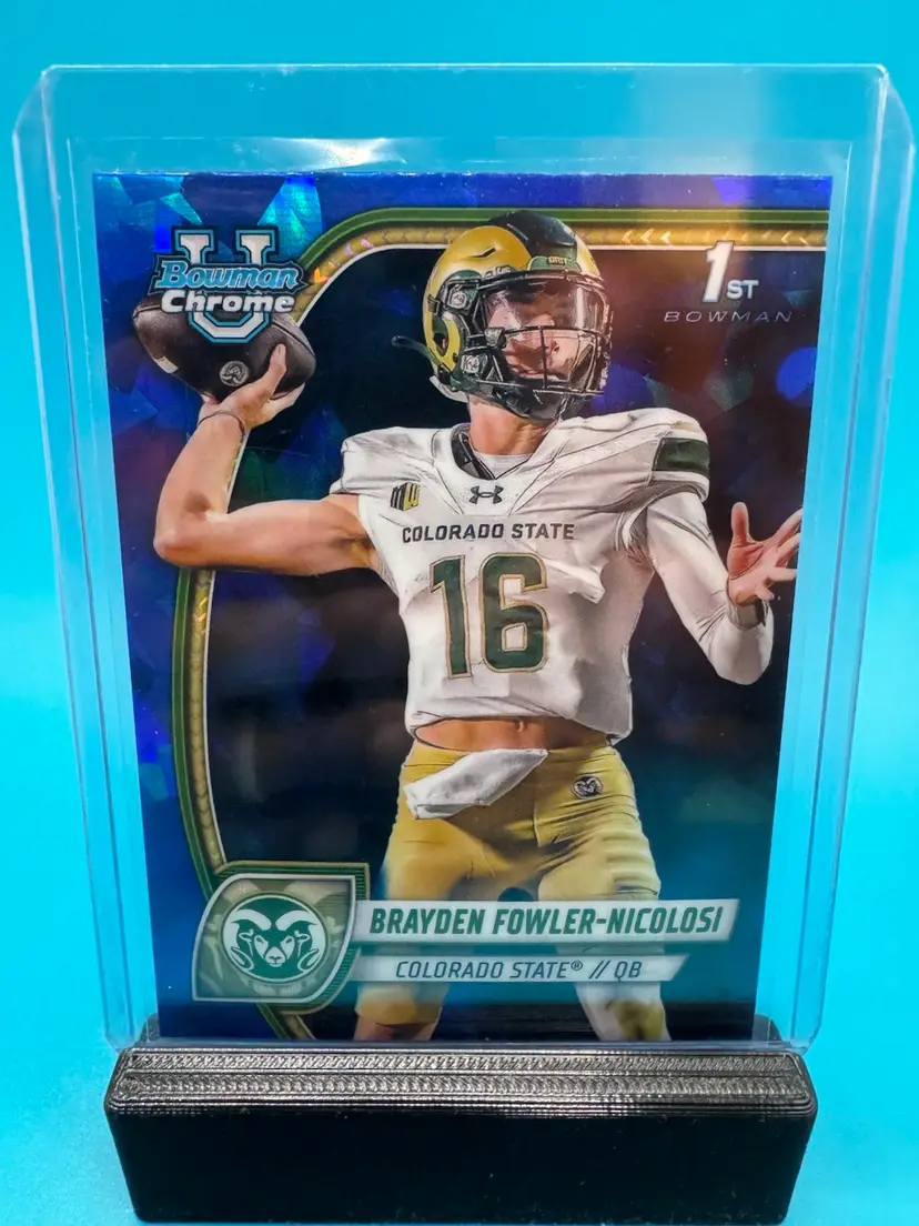 Brayden Fowler-Nicolosi 1st Bowman Chrome U Sapphire Colorado State Rams