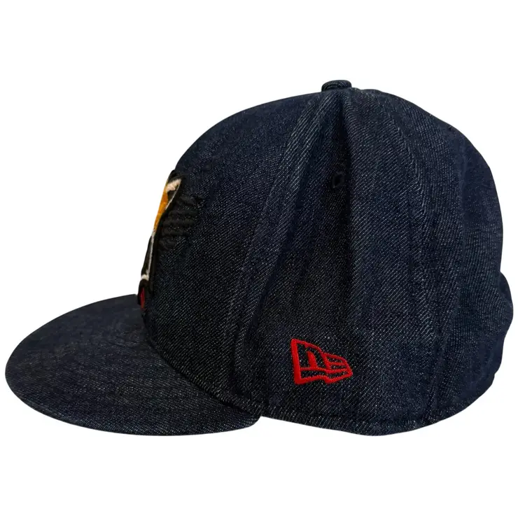 Roadkill “LA2NY” by Clinker Denim Fitted Hat by New Era Flat Brim - 7 5/8