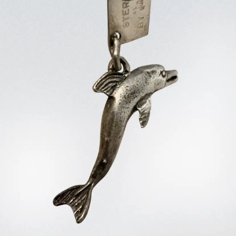 Vintage Bell Trading Post Sterling Silver Dolphin Charm Souvenir of Sea World