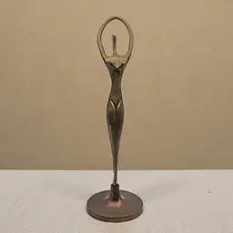 Vintage Brass Modernist Ballerina Dancer Nude Statue Figurine Art Sculputure