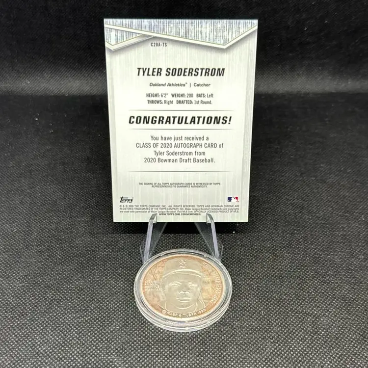 2020 Bowman Draft Tyler Soderstrom Class Of 2020 Gold Auto /50 Athletics