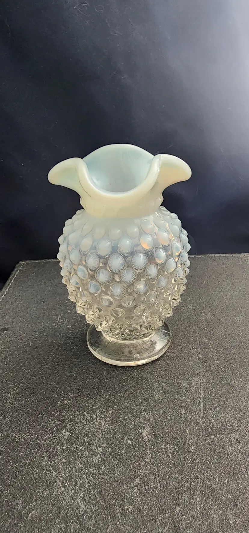 Vintage Opalescent Hobnail Mini Vase