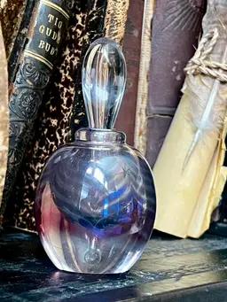 Jim Bush Art Glass Pulled Feather Perfume Bottle Signed, Dated & Numbered  UV Glow Amazing Valentine’s Day Gift