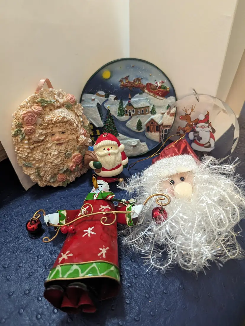 Vintage Christmas Ornament Collection All Santa Related