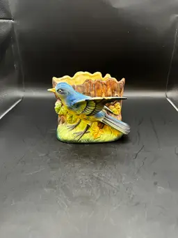A Vintage Relpo ceramic bluebird planter