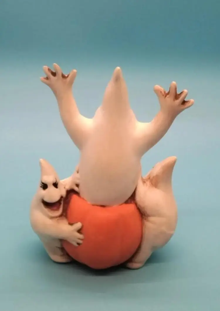 Halloween Trple Ghost Figurine with Pumpkin, Hobbiest Decor