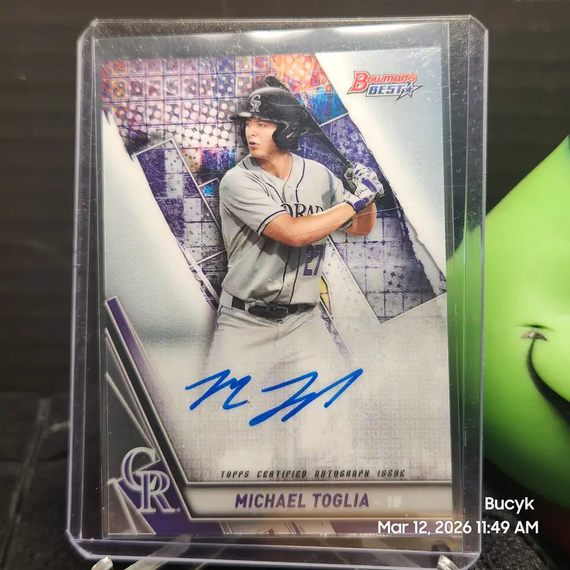2019 Bowman's Best Auto - Michael Toglia Colorado Rockies