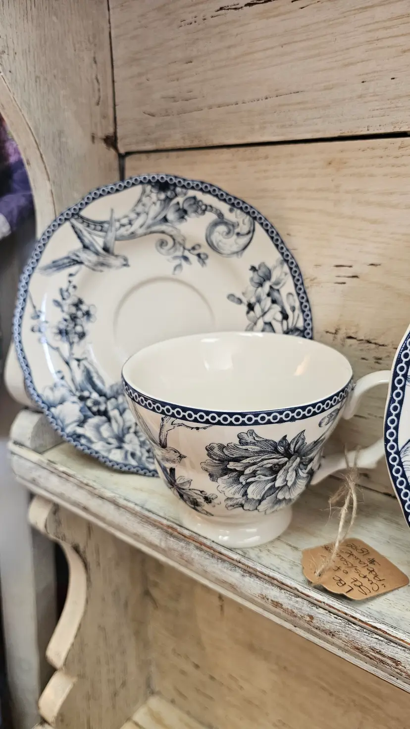 #31 Fifth Adelaide Blue & White Porcelain Cup 2pc Setand Saucer 2 of 2