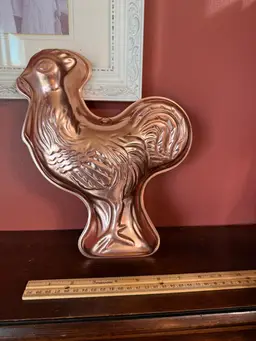 Vintage Copper Tinted Aluminum Mold - Rooster