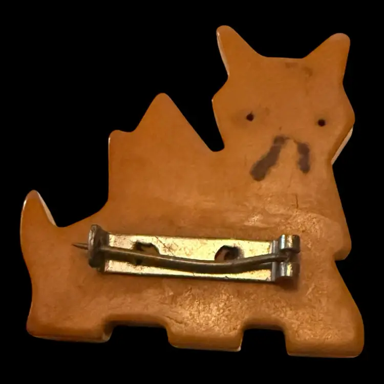 Bakelite Scotty Dog Schnauzer Brooch 1.75”