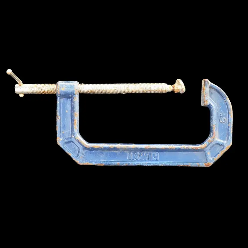 IRWIN Tools 8" C-Clamp Heavy Duty Metal Well Used with Condition Issues READ